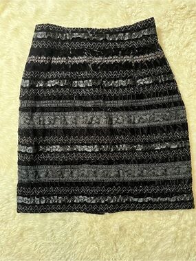 Vintage Georges Marciano Guess Velvet Mini Skirt Black Size 4 Lace Embellishment